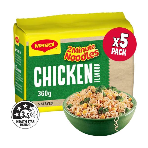 MAGGI 2 MINUTE INSTANT NOODLES CHICKEN FLAVOUR 5 PACK