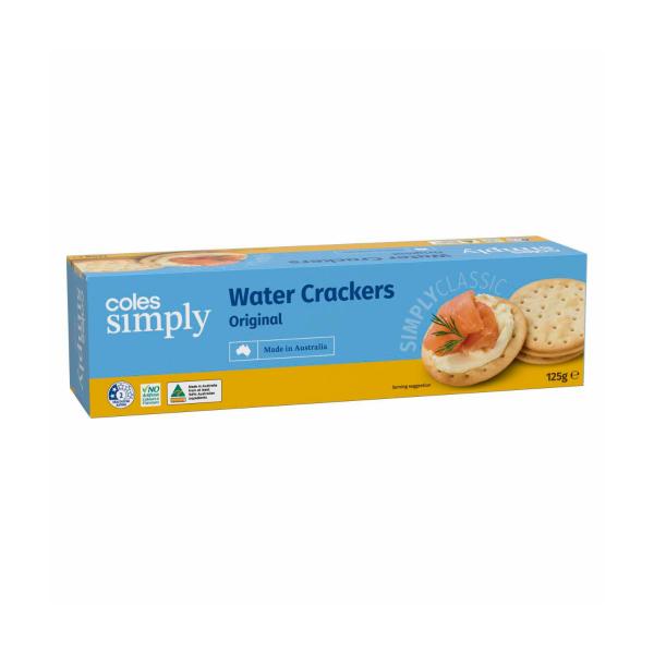 COLES SIMPLY ORIGINAL WATER CRACKERS 125G