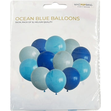 Whiz Pop Bang Ocean Blue Balloons 12 pack