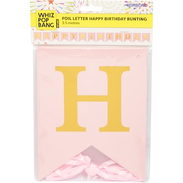 Whiz Pop Bang Foil Letter Happy Birthday Bunting 3.5m each