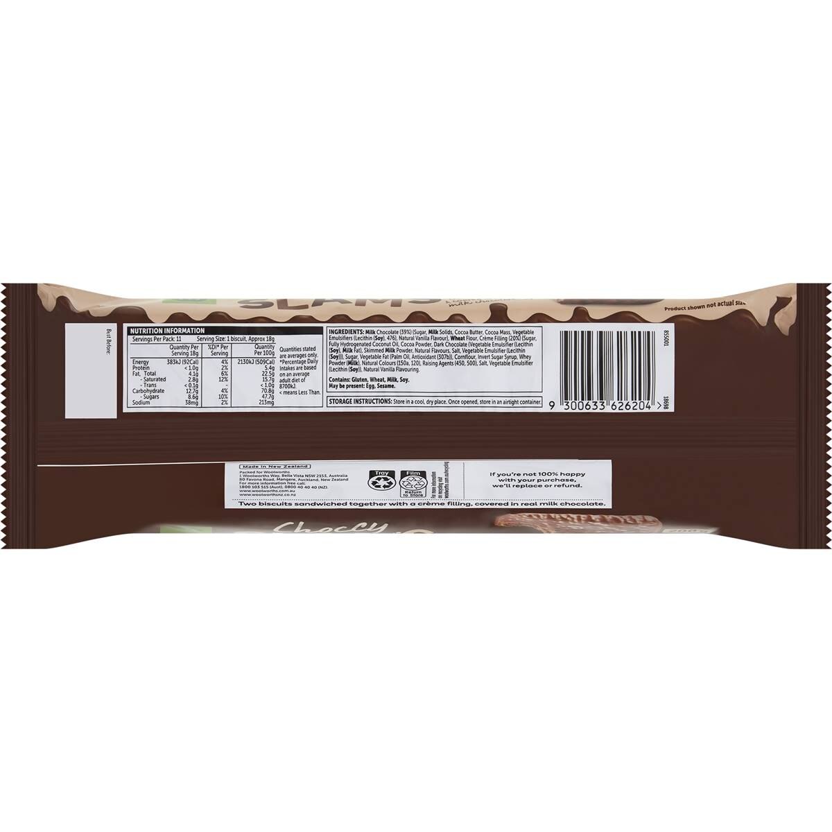 Woolworths Choccy Slams Biscuits 200G