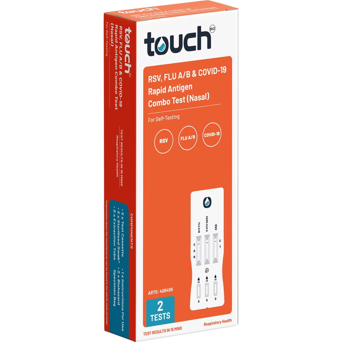 Touch RSV, Flu & Covid 19 Rapid Antigen Test 2 Pack