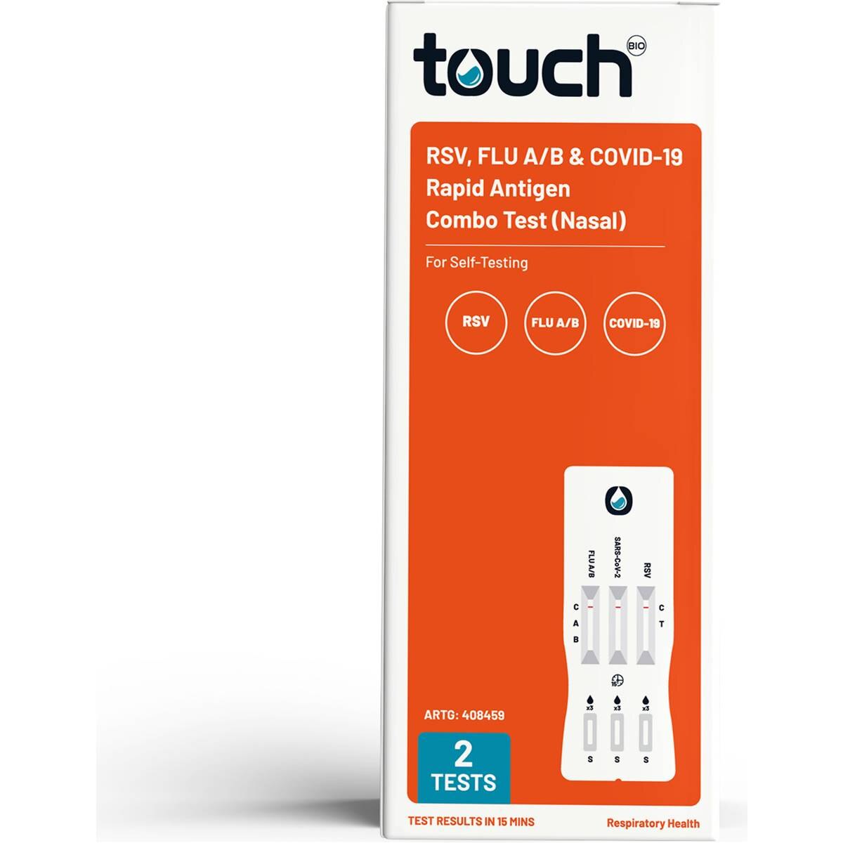 Touch RSV, Flu & Covid 19 Rapid Antigen Test 2 Pack