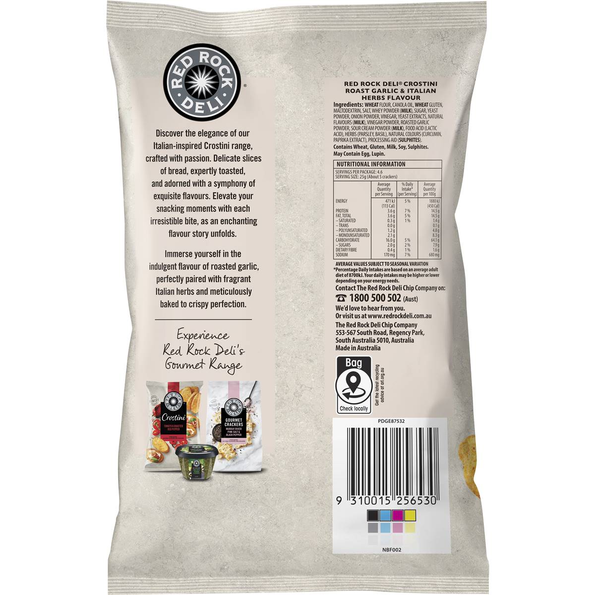 Red Rock Deli Biscuit Crackers Platter Pack Garlic & Herbs 115g