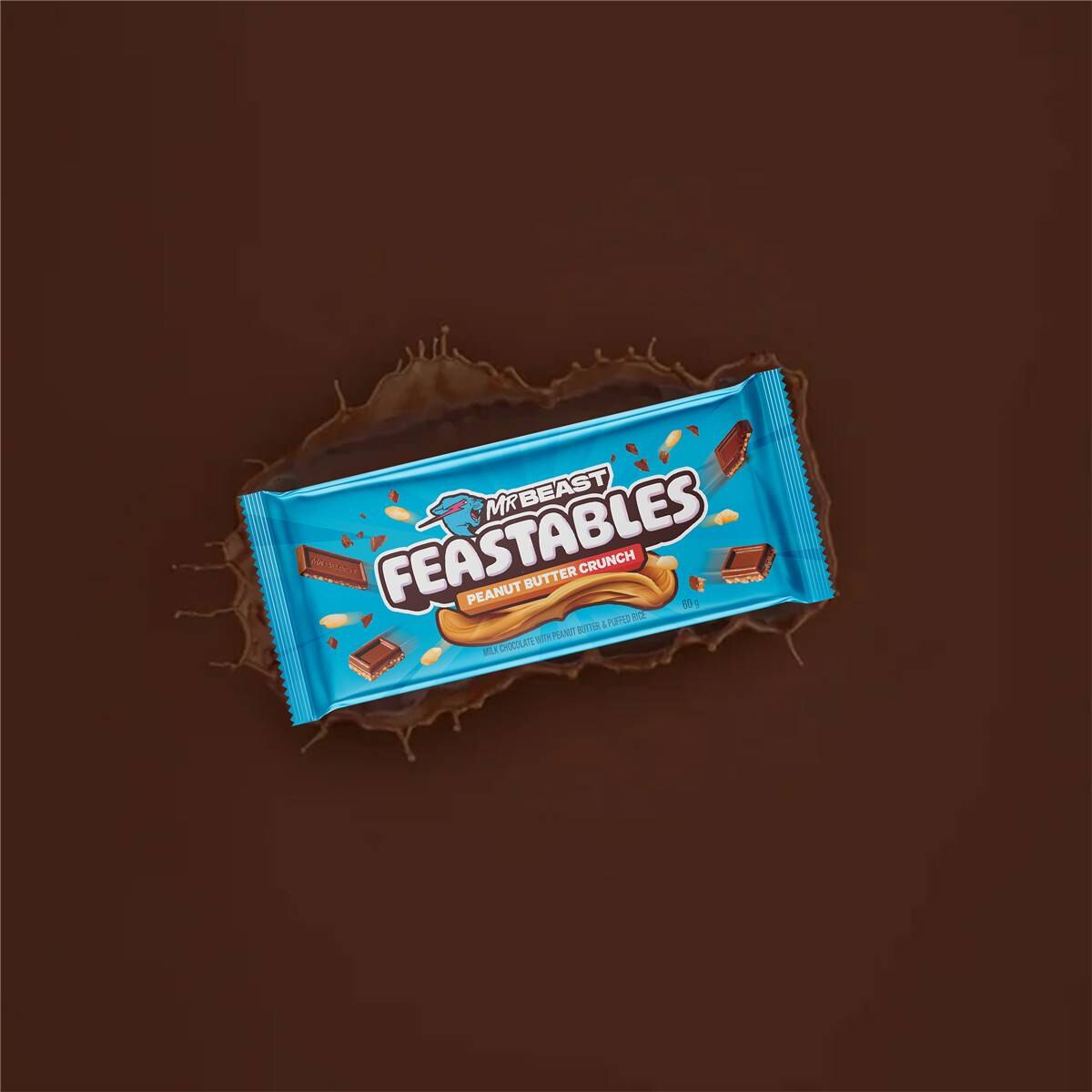 Mr Beast Feastables Peanut Butter Crunch Chocolate Bar 60g