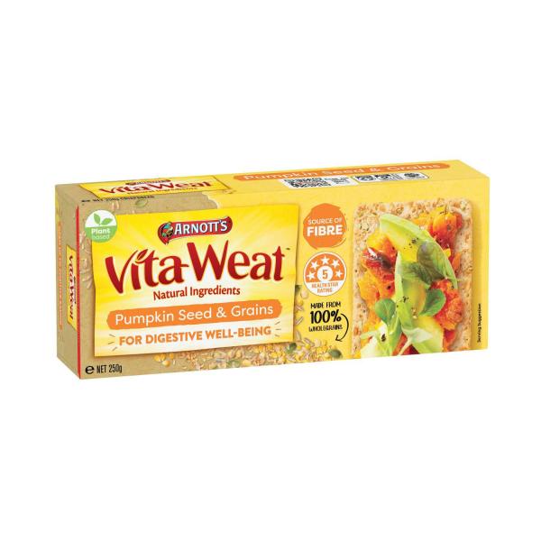 ARNOTT'S VITA-WEAT PUMPKIN SEED & MIXED GRAIN CRISPBREAD CRACKERS:.:250 GRAM