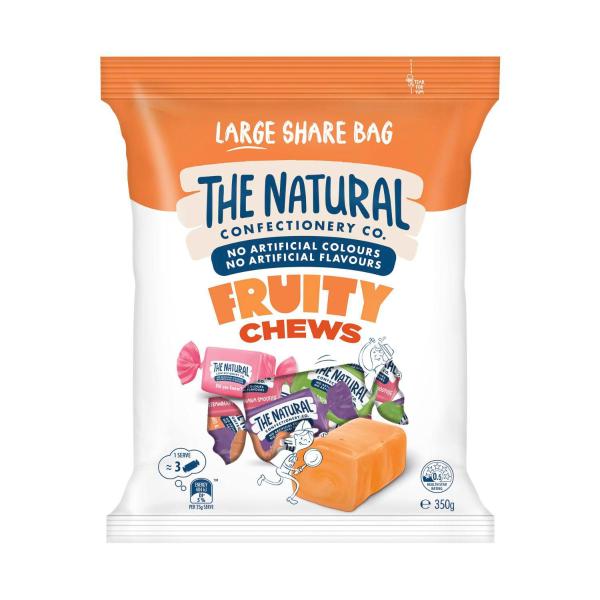 THE NATURAL CONFECTIONERY CO. FRUITY CHEWS LOLLIES VALUE BAG 350G