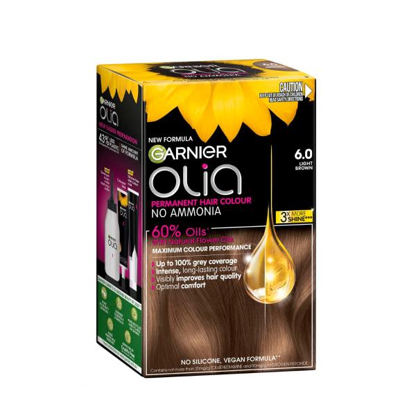 GARNIER OLIA HAIR COLOUR 6.0 LIGHT BROWN 1PACK