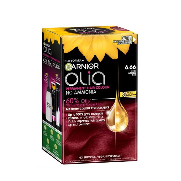 GARNIER OLIA HAIR COLOUR 6.66 VERY LIGHT INTENSE RED 1PACK
