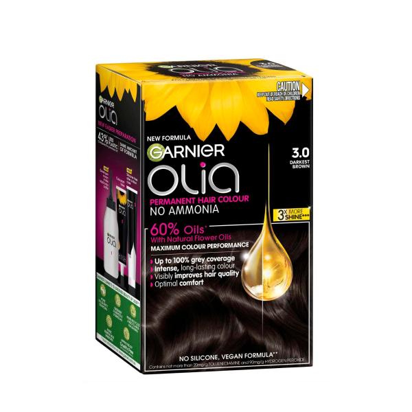 GARNIER OLIA HAIR COLOUR 3.0 SOFT BLACK 1PACK