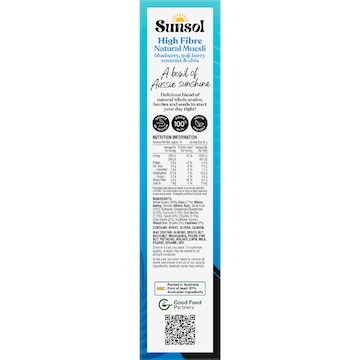 Sunsol Natural Muesli Blueberry Goji Berry Coconut & Chia 500g
