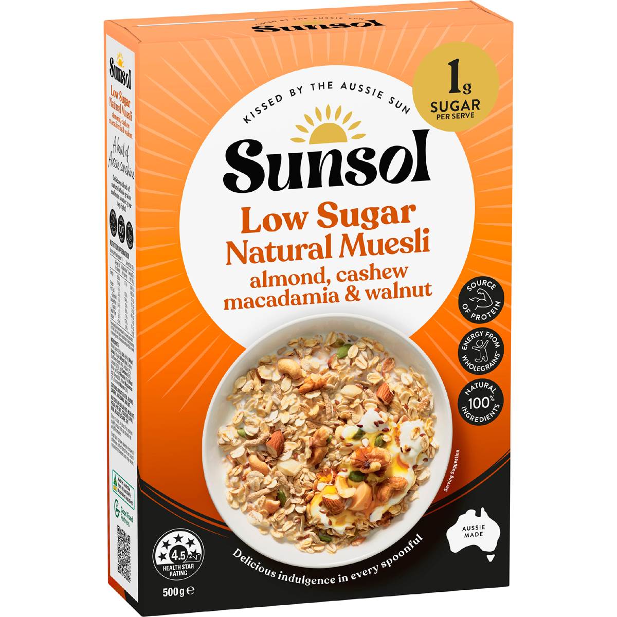 Sunsol Natural Muesli Almond Cashew Macadamia & Walnut 500g