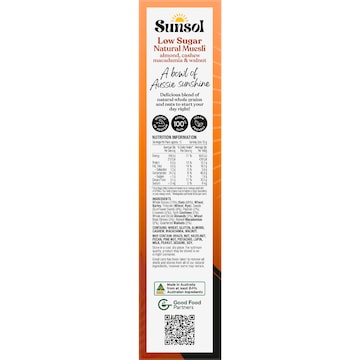 Sunsol Natural Muesli Almond Cashew Macadamia & Walnut 500g