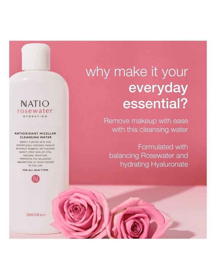 Rosewater Hydration Antioxidant Micellar Cleansing Water 250ml