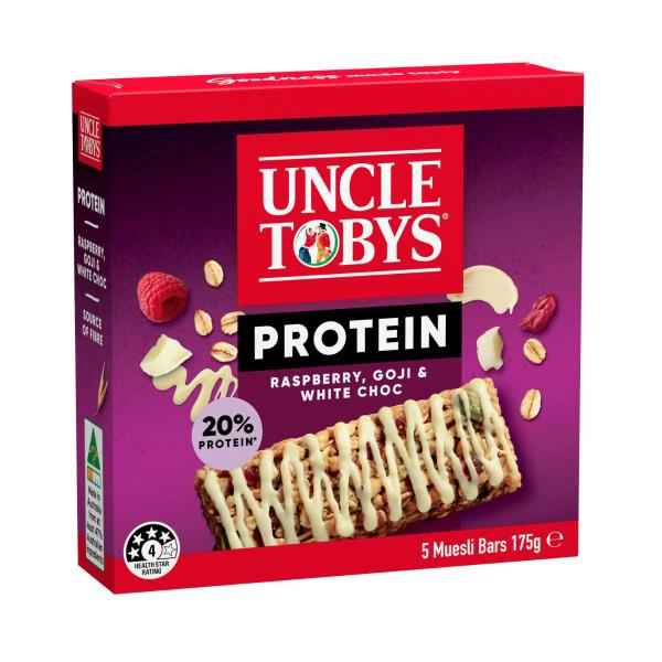 Protein Raspberry Goji & White Chocolate Muesli Bars School Lunchbox Snacks