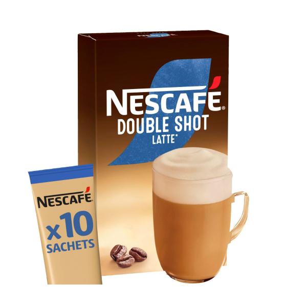 NESCAFE DOUBLE SHOT LATTE COFFEE SACHETS 10 PACK