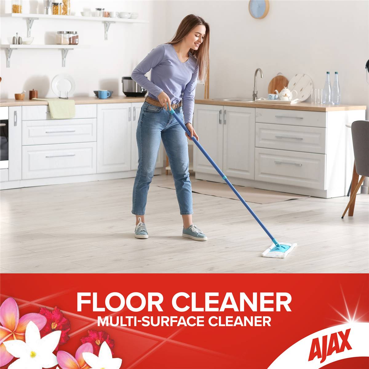 Ajax Floor Cleaner Multi Surface Tropical Breeze Divine Blends 750mL