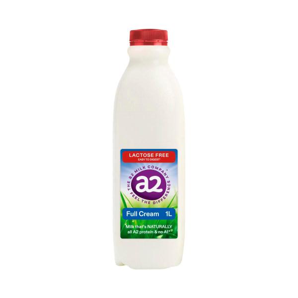 A2 LACTOSE FREE FULL CREAM MILK 1L