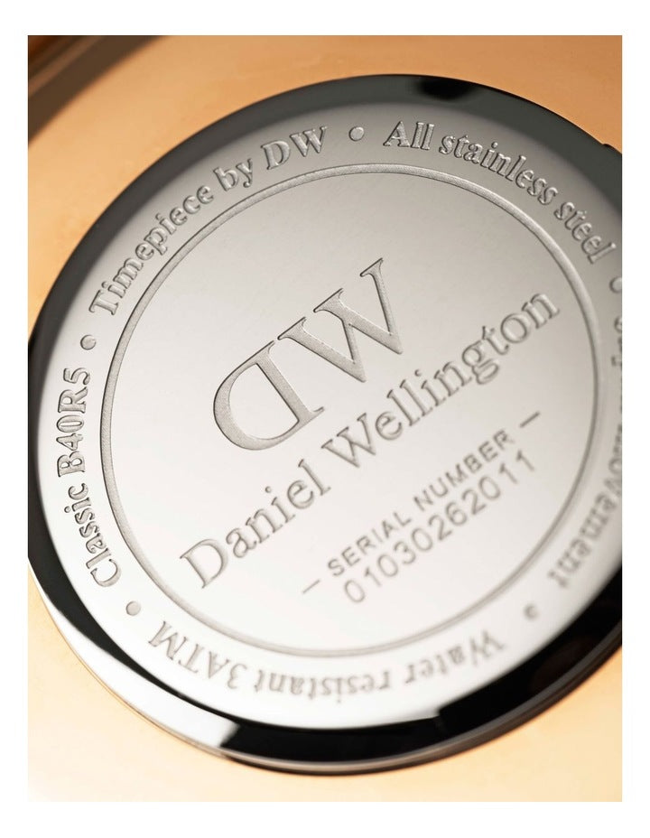 Petite St Mawes 32mm Leather Watch in Rose Gold