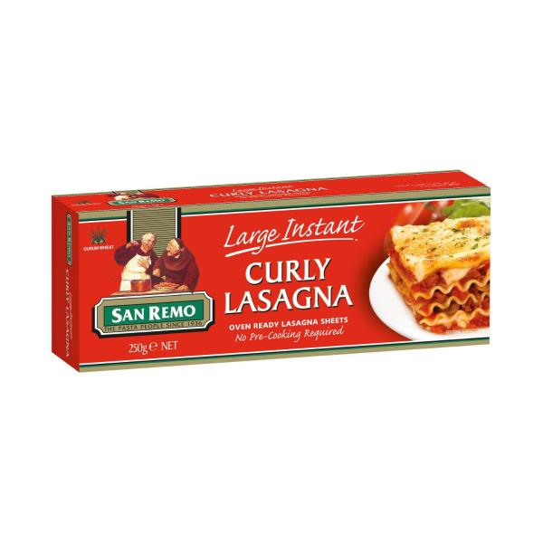 SAN REMO INSTANT LASAGNE:CURLY LARGE:.:250 GRAM