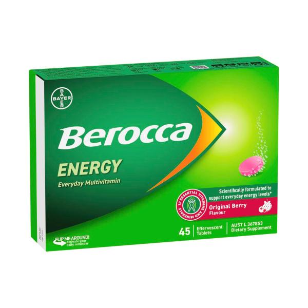 BEROCCA ENERGY ORIGINAL BERRY TABLETS 45 PACK