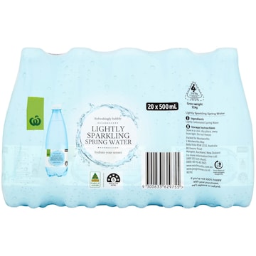 Woolworths Lightly Sparkling Spring Water 500mL x 20 pack