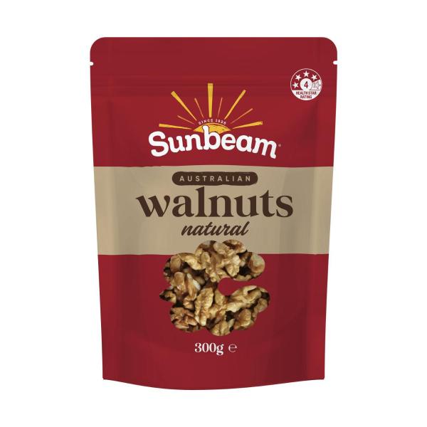 SUNBEAM AUSTRALIAN NUTS NATURAL WALNUTS 300G