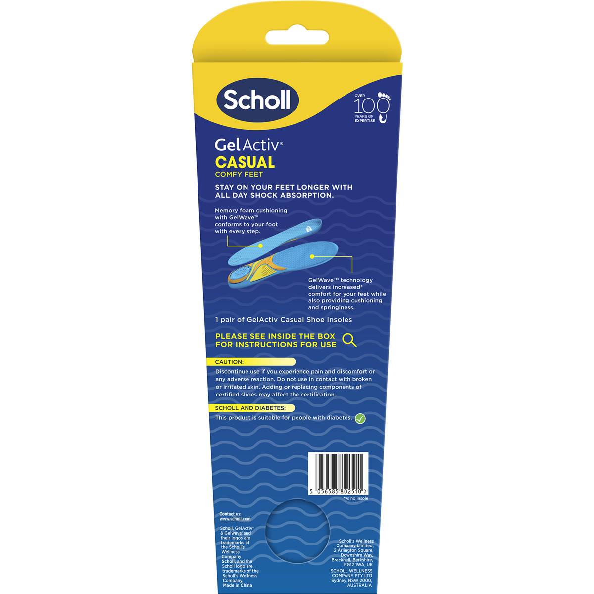 Scholl Gel Activ Casual Insoles Large Pair each