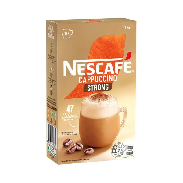 NESCAFE STRONG CAPPUCCINO COFFEE SACHETS 10 PACK