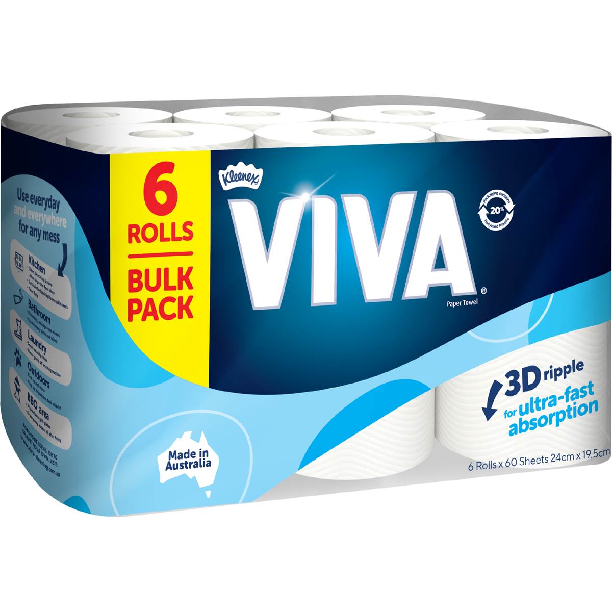 Viva Paper Towels White 360 Sheets 6 Pack