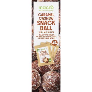 Macro Caramel Cashew Snack Ball With Nut Butter 3 pack