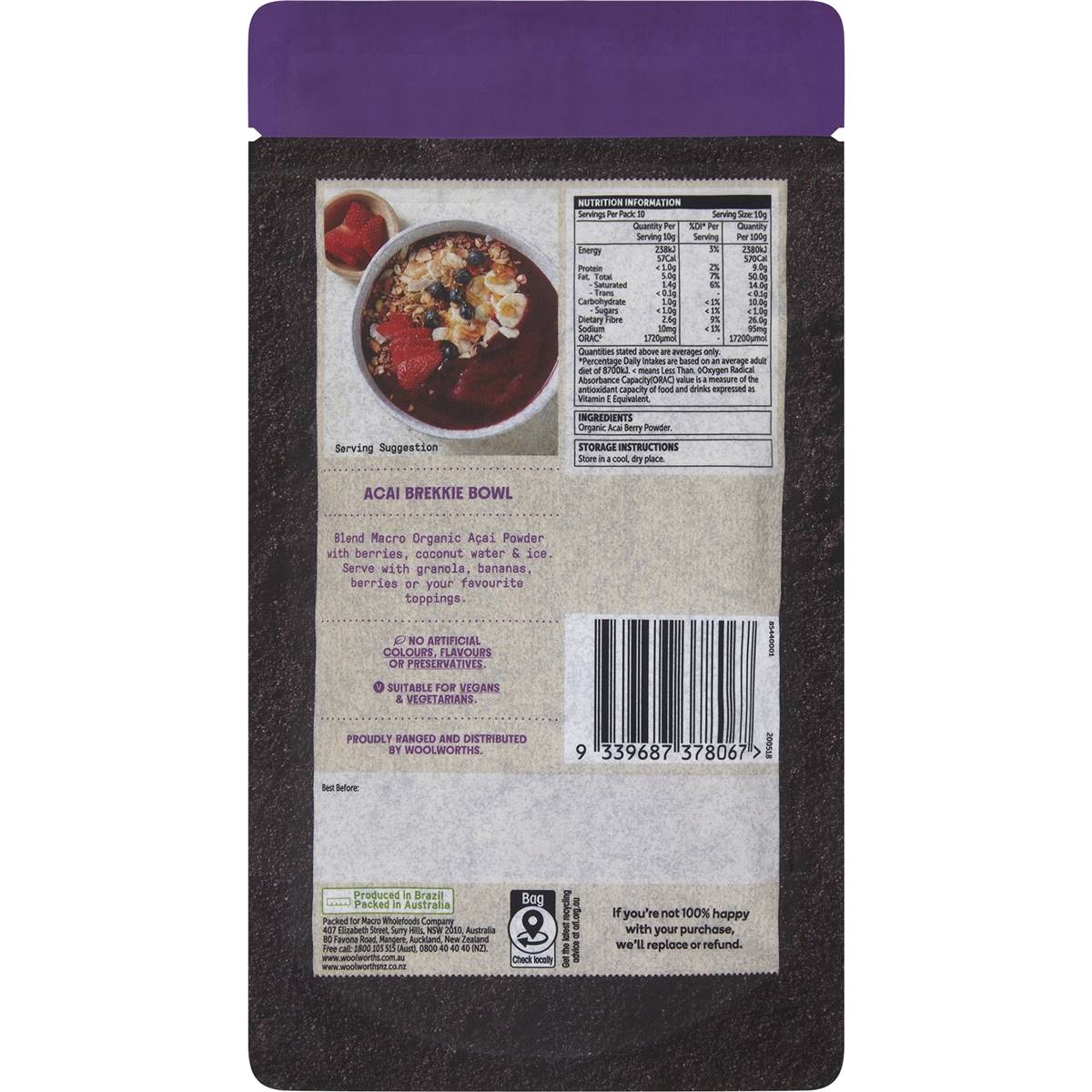 Macro Organic Acai Powder 100g