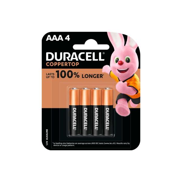 DURACELL COPPERTOP AAA ALKALINE BATTERIES 4 PACK
