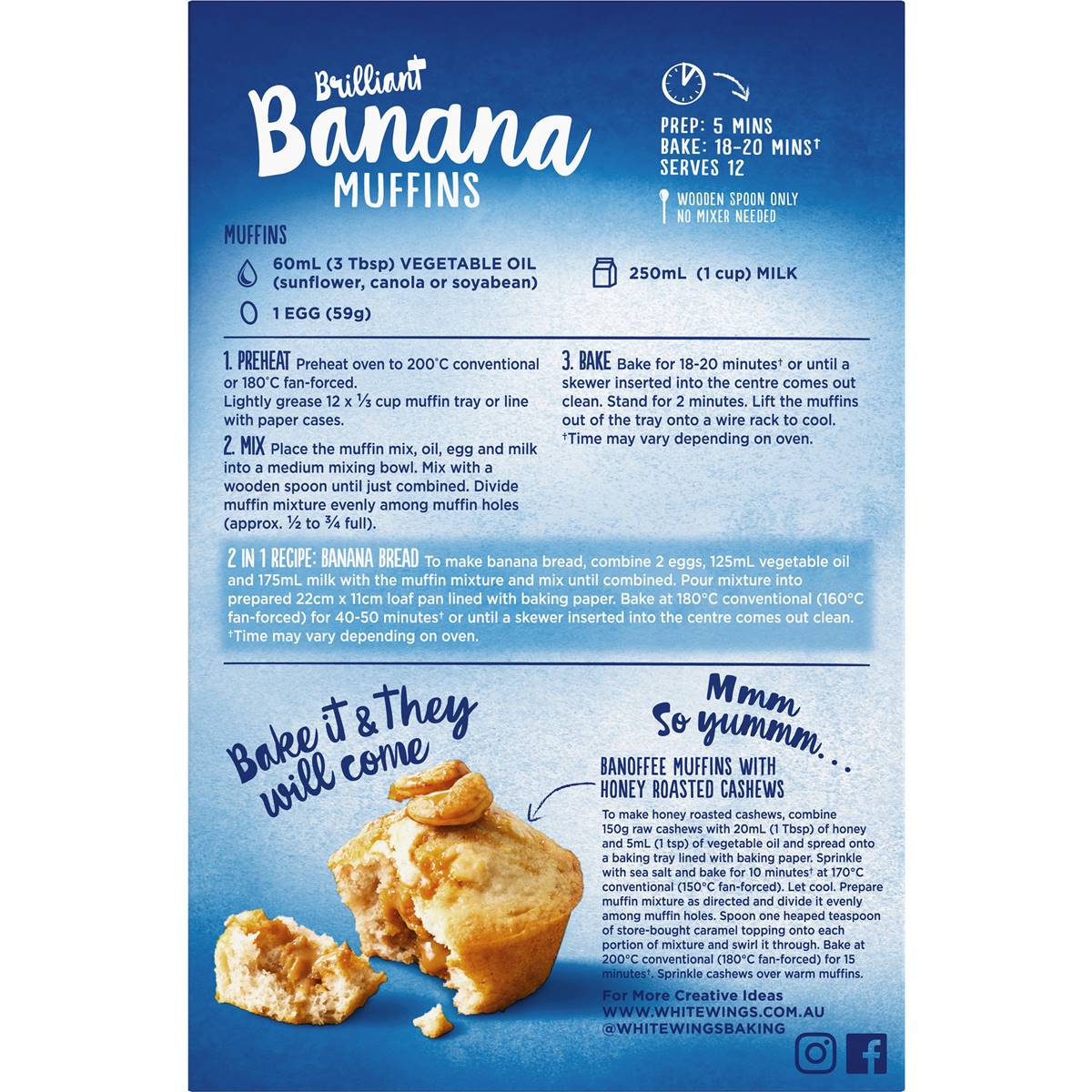 White Wings Banana Muffin 455g