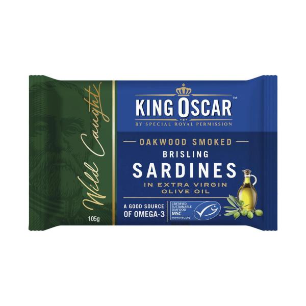 KING OSCAR SINGLE LAYER SARDINES IN OLIVE OIL