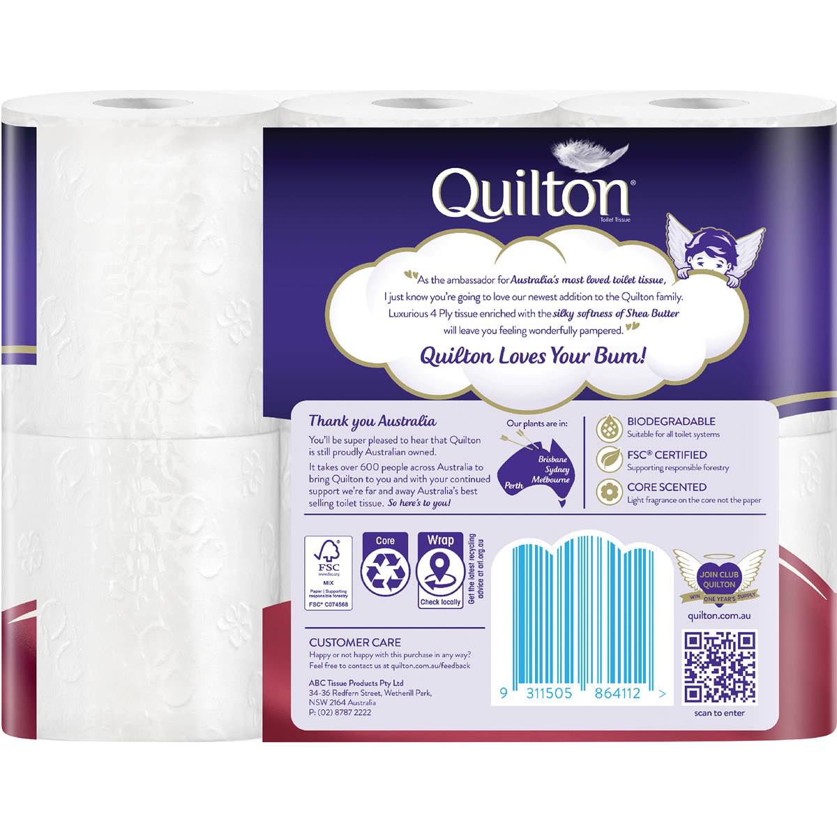 Quilton Toilet Paper Shea Butter 6 Pack