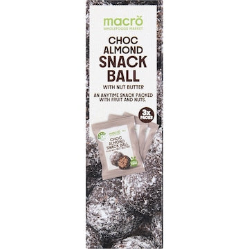 Macro Choc Almond Snack Balls With Nut Butter 3 pack