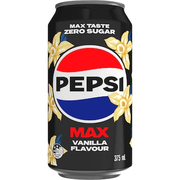 Pepsi Max No Sugar Vanilla Soft Drink Cans 375mL x 10 pack