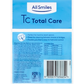 All Smiles Total Care Interdental Floss Brush Small 10 pack