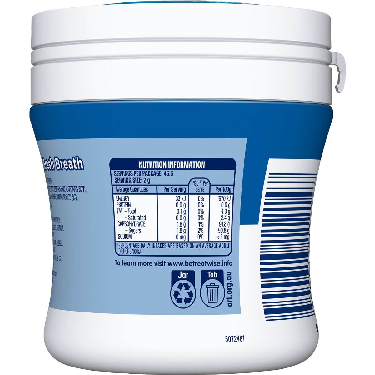 Eclipse Peppermint Chewy Mints Bottle 93g