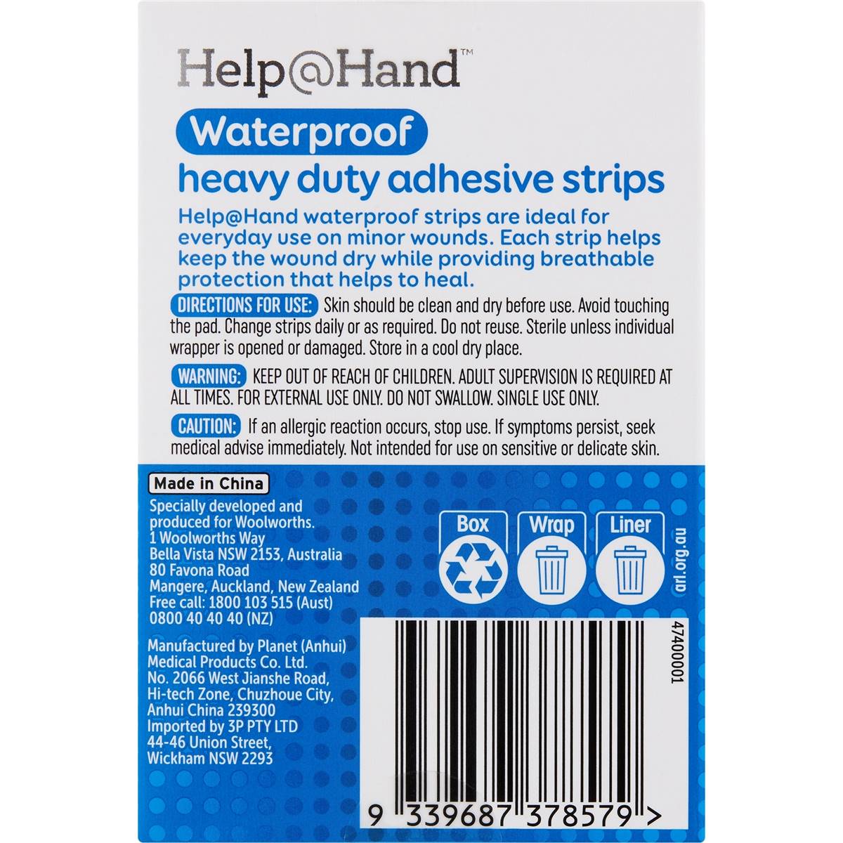 Help@Hand Waterproof Heavy Duty Adhesive Strips 20 pack