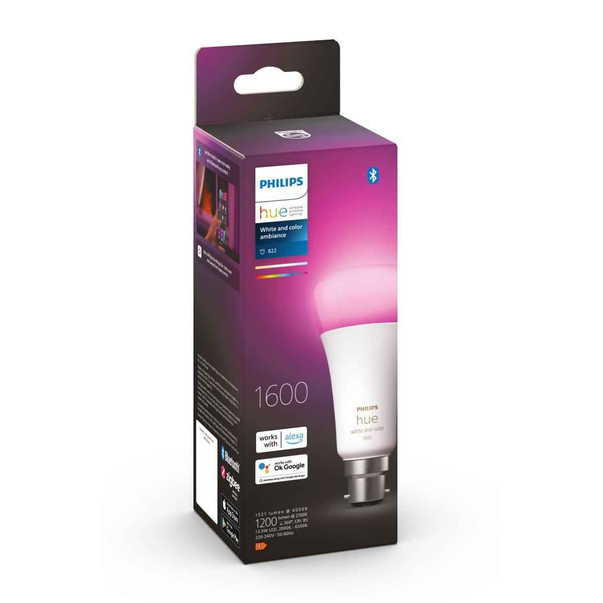 Philips Hue B22 A67 Colour Bluetooth Bulb 100W
