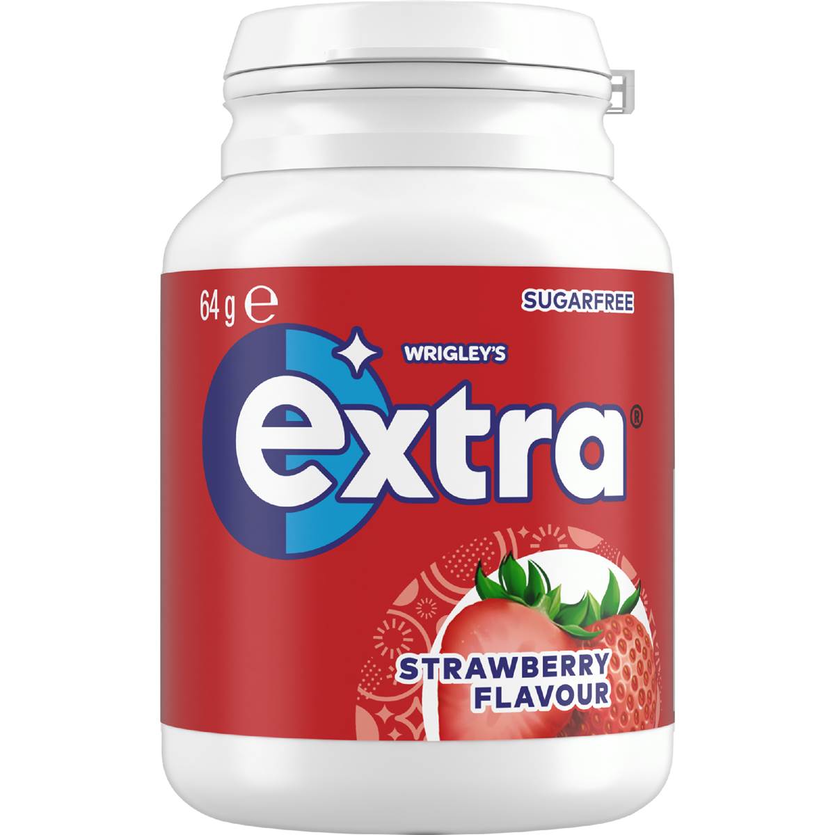 Extra Strawberry Sugar Free Chewing Gum Bottle 64g