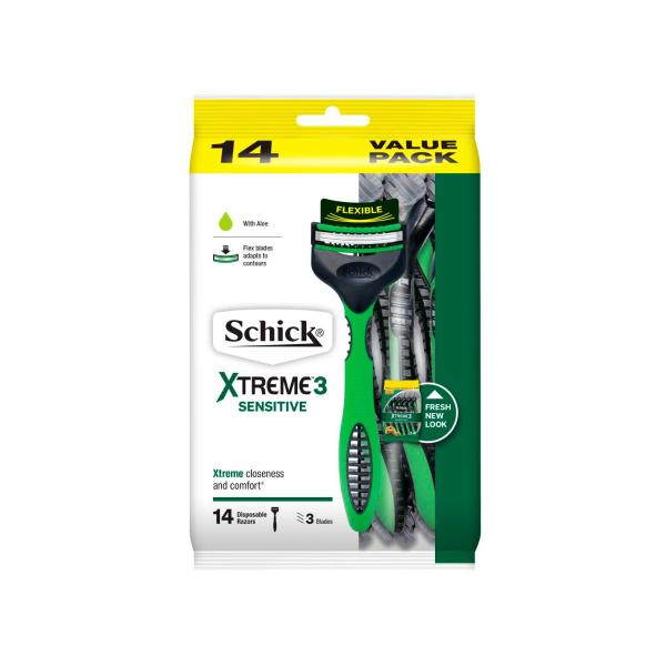 SCHICK XTREME 3 DISPOSABLE RAZORS SENSITIVE 14 PACK