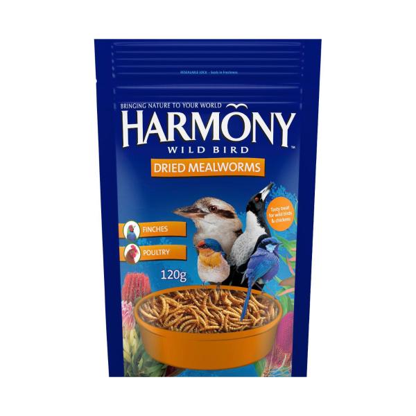 HARMONY DRIED MEALWORMS 120GRAM