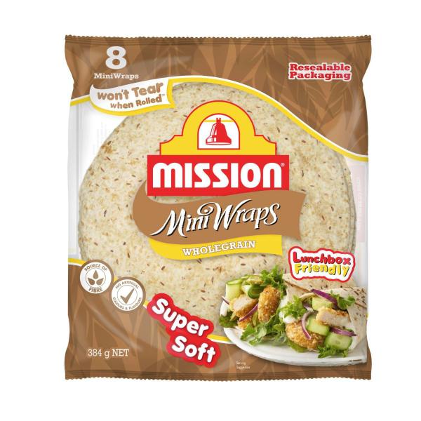 MISSION MINI WRAP WHOLEGRAIN 8PK