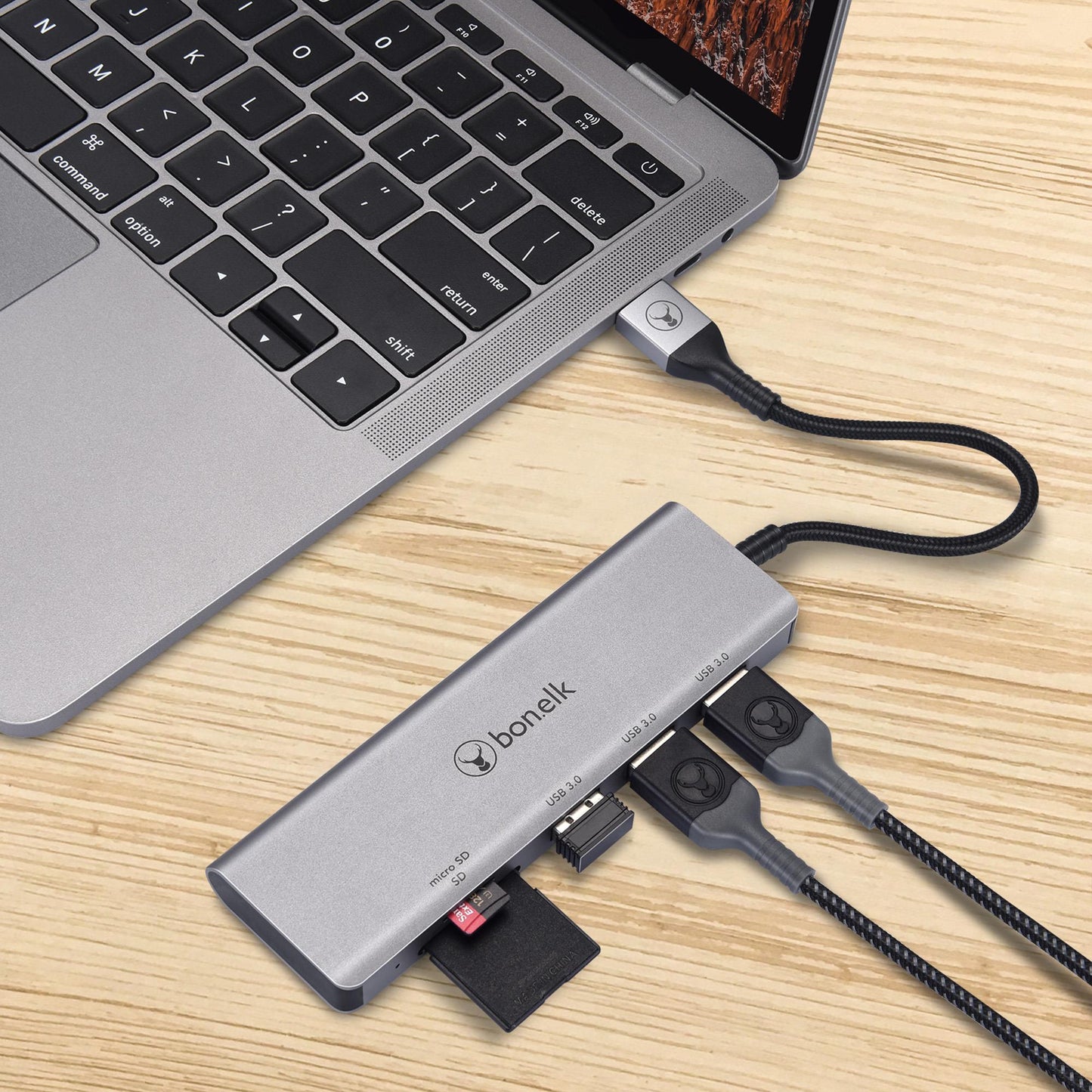 Bonelk Long-Life USB-A 5-in-1 Multiport Hub (Space Grey)