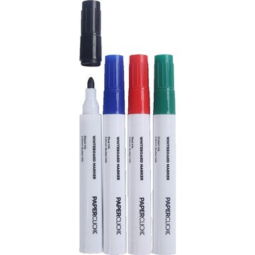 Paperclick Whiteboard Markers 2.0mm Bullet Nib 4 pack