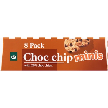 Woolworths Choc Chip Cookies Minis 8 pack