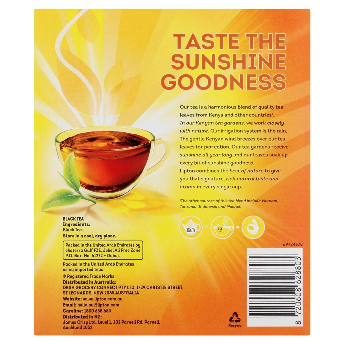 Lipton Quality Black Tea Bags 100 Pack